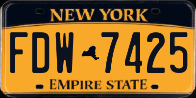 NY license plate FDW7425