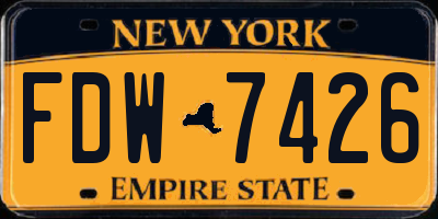 NY license plate FDW7426