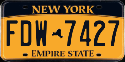 NY license plate FDW7427