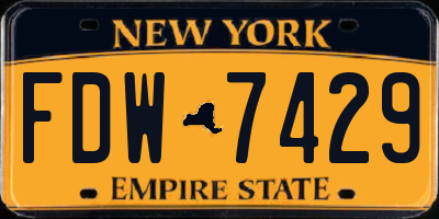 NY license plate FDW7429