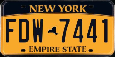 NY license plate FDW7441