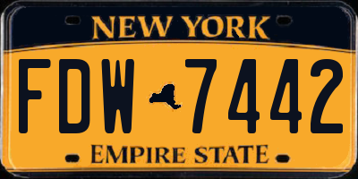 NY license plate FDW7442