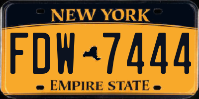 NY license plate FDW7444