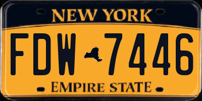NY license plate FDW7446