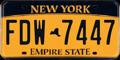 NY license plate FDW7447