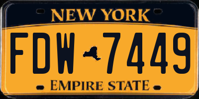 NY license plate FDW7449
