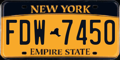 NY license plate FDW7450