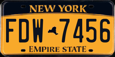 NY license plate FDW7456