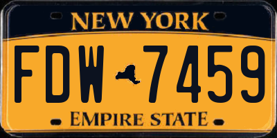 NY license plate FDW7459