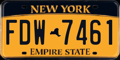 NY license plate FDW7461