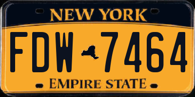 NY license plate FDW7464