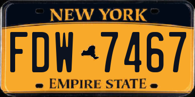 NY license plate FDW7467