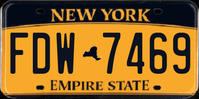 NY license plate FDW7469