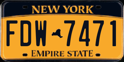 NY license plate FDW7471