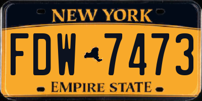 NY license plate FDW7473