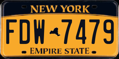 NY license plate FDW7479