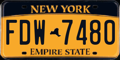 NY license plate FDW7480