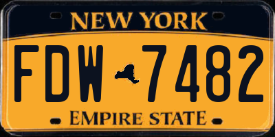 NY license plate FDW7482