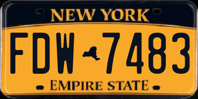 NY license plate FDW7483