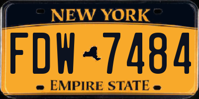 NY license plate FDW7484