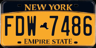 NY license plate FDW7486