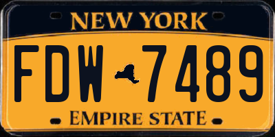 NY license plate FDW7489
