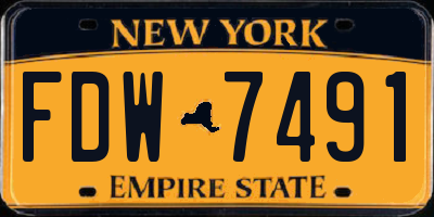 NY license plate FDW7491