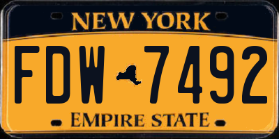 NY license plate FDW7492