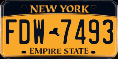 NY license plate FDW7493