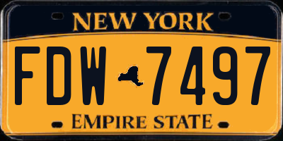NY license plate FDW7497