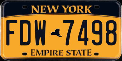 NY license plate FDW7498