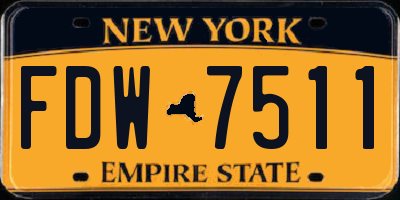 NY license plate FDW7511
