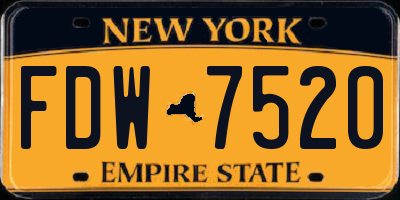 NY license plate FDW7520