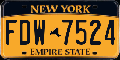 NY license plate FDW7524
