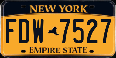 NY license plate FDW7527