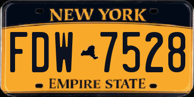 NY license plate FDW7528