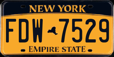 NY license plate FDW7529