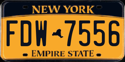 NY license plate FDW7556