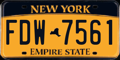 NY license plate FDW7561