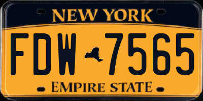NY license plate FDW7565