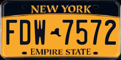 NY license plate FDW7572