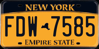 NY license plate FDW7585