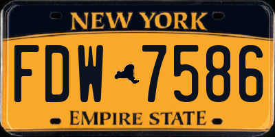 NY license plate FDW7586