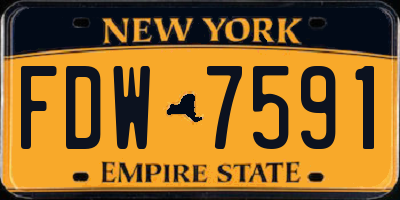 NY license plate FDW7591