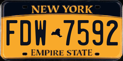 NY license plate FDW7592