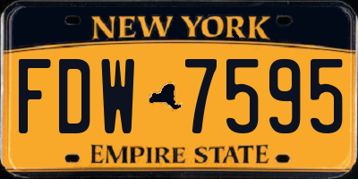 NY license plate FDW7595