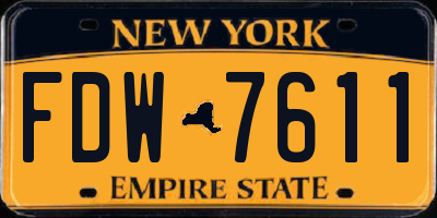 NY license plate FDW7611