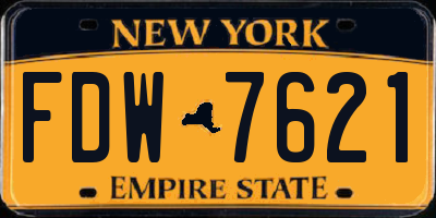 NY license plate FDW7621