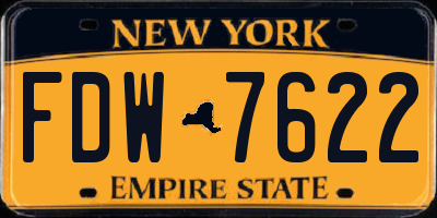 NY license plate FDW7622