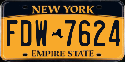 NY license plate FDW7624